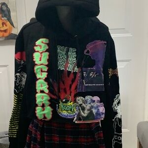 Graphic Black Hoodie Jacket